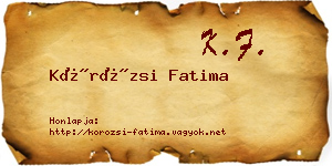 Körözsi Fatima névjegykártya